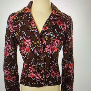 Johnny Was Brown Embroidered Jacket